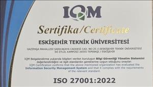 Bilgi İşlem Daire Başkanlığı Koordinasyonunda ISO 27001 Belgesi Alındı
